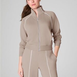 NWT Spanx Tan Zip-Up Track Jacket